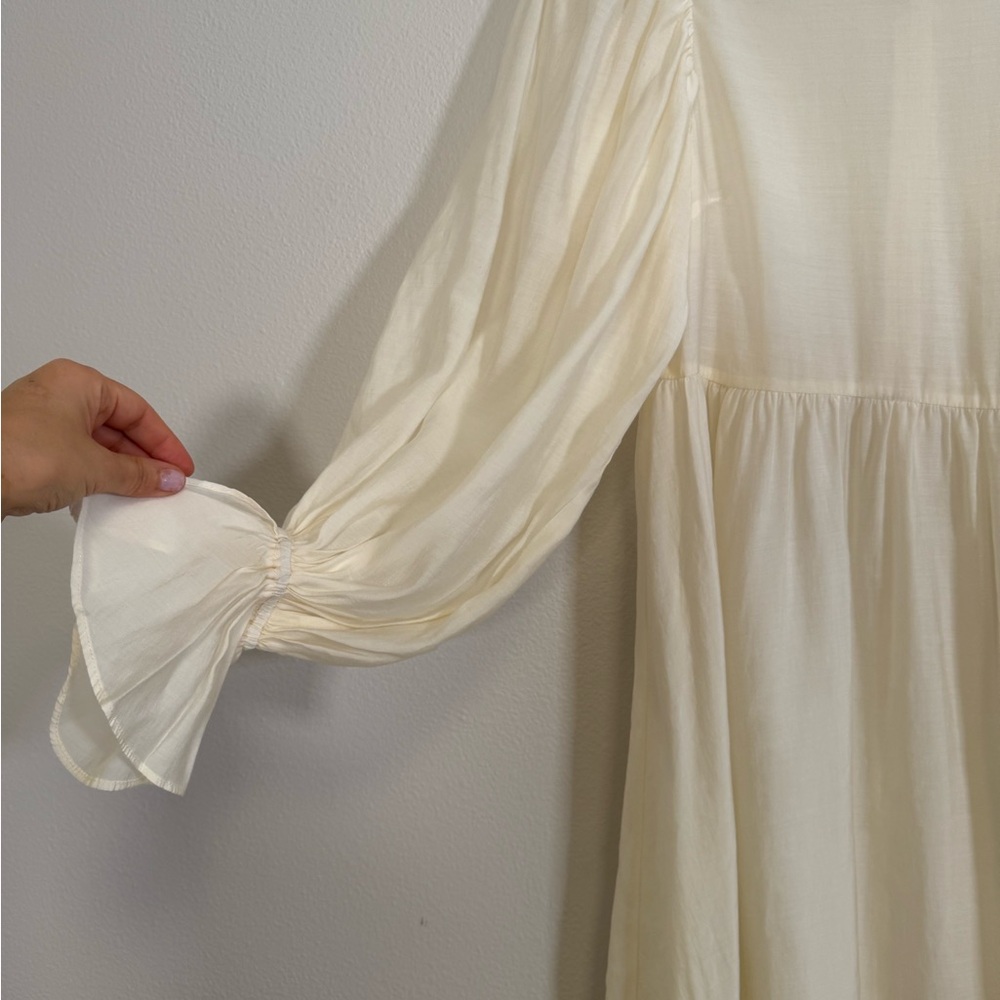 SNIDEL Dress Ivory Bell Sleeve Romantic Victorian Peasant Dress Women’s Sz OS - Picture 7 of 11